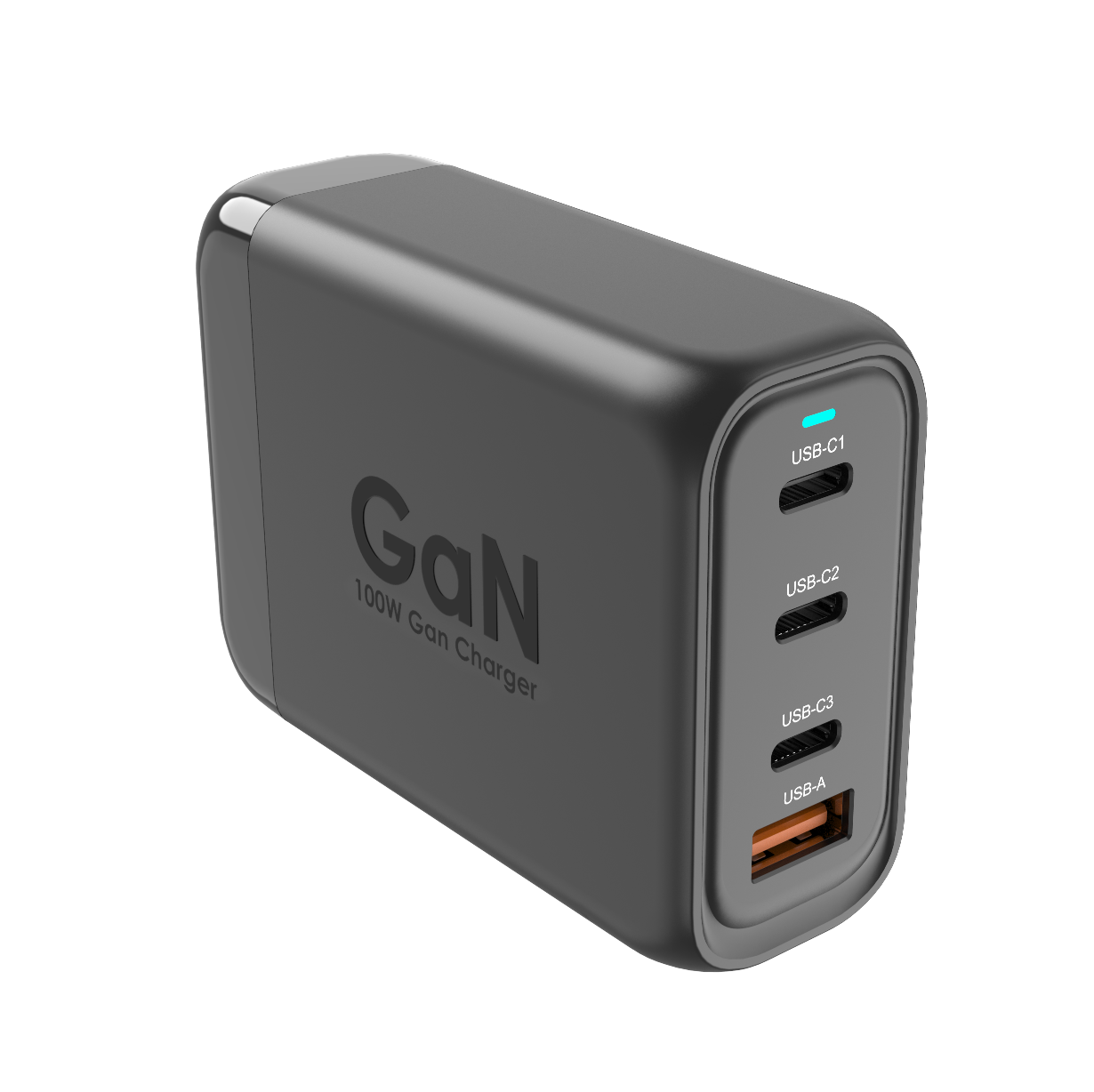 (最新) 100W GaN USB 4插頭快速充電器
