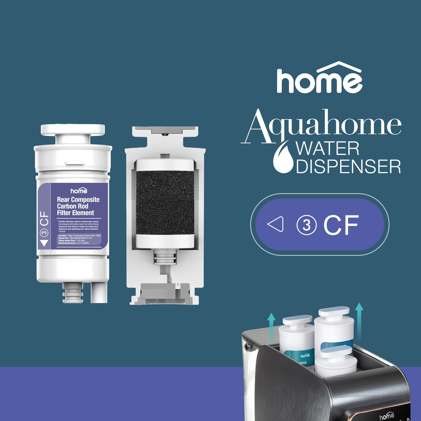 Aquahome CF弱碱性富锶炭棒复合滤芯 (只适用于 Aquahome净饮水机)