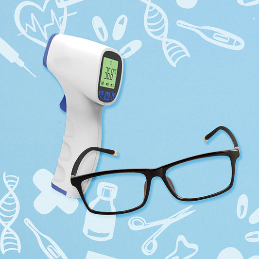 [Anti-epidemic Set] JUMPER Thermometer + Bluelight Glasses for Adult (Square)