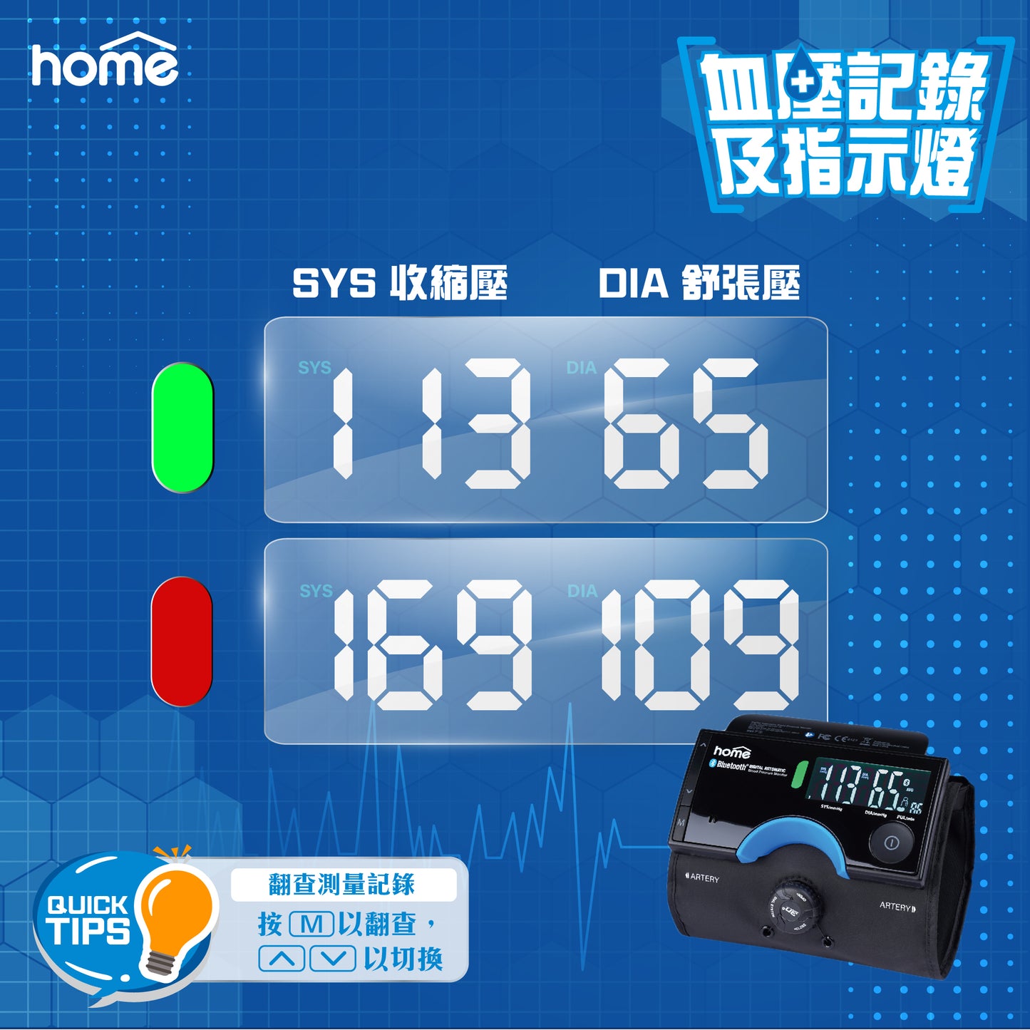 (Top Selling) Digital Automatic Blood Pressure Monitor [Gift - Magic Sensor Light]